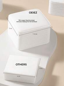 OEIEZ 120pcs Thickened Square Cotton Pads, Lint-Free Extra Large Soft Makeup Remover Pads, Single Pad Full Face Cleansing, Suitable For Toner, Makeup Removal And Nail Polish Removal - View 5