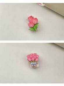 2pcs/4pcs Flower Bouquet Square Regular Material Protector, Suitable For Type-C Data Cable Charging Cable Head Protection Sleeve, Type-C Cable Clip Cable Protector Head Clip - Multicolor - View 8