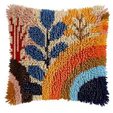 1PC 2D Flat Latch Hook Kit. Includes Mesh Printed Base, Colored Thread & Crochet Hook (No Pillow Core). Perfect For Handmade DIY Creation & Home Decor. Simple Flowers. For Home Decor Lovers. 43x43cm/17x17in. Perfect For Giving As A Holiday Gift - Simple Flowers - View 16