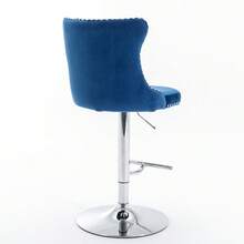 Barhocker - Blau + Samt + Schaumstoff - Übersicht 7
