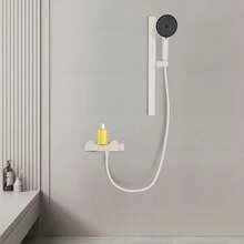 YUNRUX Shower Set, Wall-Mounted Shower Set, Bathroom Shower Set - White - View 9