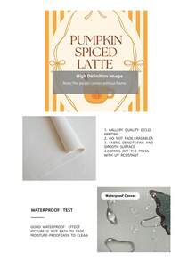 1pc Frameless Pumpkin Spice Latte Fall Wall Art Poster Dorm Gift - Multi-color - View 11