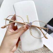 1件女款學生風輕量圓框眼鏡，適用於電腦、閱讀、遊戲、電視、手機，女性眼鏡配件理想選擇 - 乳咖 - 查看 7