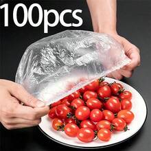 10/50/100pcs Transparent Summer Food Preservation Covers, Stretchable Clear Plastic Plate Lids, Leak-Proof Dust-Proof Plastic Food Wrap, Reusable Bowl Covers, Designed For Home Food Storage - Multicolor - View 15