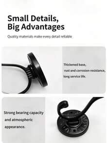 Double Layer Extra Large Thickened Wall Hook, Vintage Black Surface Treatment, Easy To Install, Vintage Style, Suitable For Entryway, Kitchen, Closet, Behind Door And Home Decor - B - View 7