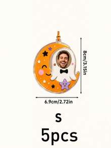 Custom Photo Halloween Hanging Ornament, Personalized Ghost Pendant Decor, Spooky Party Room Accent, Customized Name Keepsake, Customizable Picture Holiday Gift For Family, Friends, Couples, Festive Halloween Decor, Unique Gift, Room Decor - Ginger - View 17