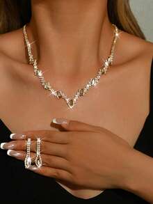 Golden Water Drop Banquet Jewelry Set, Dignified And Elegant, Suitable For Corporate Charity Parties And Stage Performances - Gold Jewelry Set - View 10