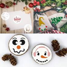 64pcs/Set 3-Inch Christmas Element Painting Stencils - Reusable, Suitable For Home Decor, Wall Art, DIY Greeting Card Making, Gift Making, Fabric Painting, Cookie Making. Includes Snowflakes, Trees, Gifts And More, Perfect For Christmas Crafts. - Sets - View 4