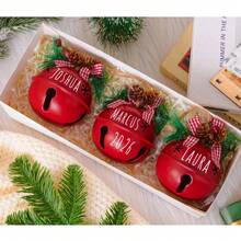 MerexSync Personalized Christmas Bell Ornament, Customized 2026 Bell Souvenir, Letter Combination Christmas Tree Decor Ball, Ornament Ball With Family Tree Pattern, Family Memorial Decoration, Holiday Decor Gift, Christmas Ornament, Christmas Gift - Multicolor - View 2