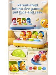 Boneka Edukasi Kotak Mekanik Ciluk-Ba Seru untuk Bayi dan Balita, Boneka Tekan dan Muncul Bertema Bebek Kuning Laut, Pencerahan Kognitif Sebab-Akibat, Pengalaman Sensorik Tombol Multi-Tekstur, Mengembangkan Keterampilan Motorik Halus dan Konsentrasi, Boneka Pembelajaran Awal Interaktif yang Tahan Lama untuk Bayi - MultiWarna - View 8