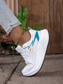 Women's New Running Shoes Training Gym Workout Sneakers Mesh Lightweight Soft Sole Popcorn Casual Shoes - White Orange - View 5