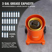 Grease Pump, 3 Gallon 12L, Air Operated Grease Pump With 13 Ft High Pressure Hose And Grease Gun, Pneumatic Grease Bucket Pump With Wheels, Portable Lubrication Grease Pump 50:1 Pressure Ratio - 3 Gallons - View 5