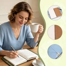 A6 PU Leather Budget Binder Notebook, 3‑Set Inner Pages Total 200 Pages Refillable Loose‑Leaf Travel Journal, Elastic Band Closure, Multi‑Color Portable Work‑Study Daily Planner - Multicolor - View 6