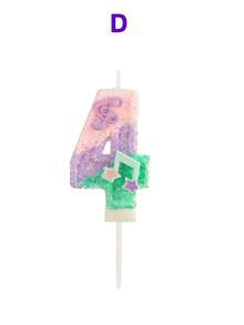 Music Symbol Pink, Green And Purple Multicolor Shiny Sequin, Musical Note Shaped Number Candles, Anniversary Candles, Souvenirs, Birthday, Holiday, Halloween, Party, Party Favors, Games, Party Candle Decorations And Supplies - Multicolor - View 6