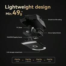 ATKGEAR ATK X1 SE Wireless Mouse Wired/2.4G/BT Tri-Mode Connectivity USB Office Mouse Ergonomis Ringan Portabel Laptop Kantor Belajar Mouse - View 4