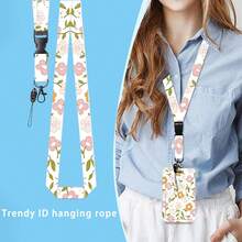 1 Set (Badge Clip + Lanyard) Sweet Pink Floral ID Badge Clip, Retractable Badge Reel With Detachable Lanyard, Medical Assistant Accessories Halter Suitable For Healthcare Workers, Teachers, Office Workers, Travel Enthusiasts, Office Gift - Sweet Style - View 7
