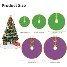 1pc 60CM 90CM 120CM 150CM 180CM Multi-Size Round Christmas Tree Skirt, Tree Top Star Print Pattern, Suitable For Family Gatherings, Outdoor, Yard Christmas Decoration, Christmas Tree Not Included, Only Tree Skirt - 1PC - View 2