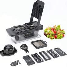 Multi-Blade Detachable Kitchen Vegetable Slicer, Grater, Dicer And Chopper, Convenient Home Cooking Tool - Multicolor - View 6