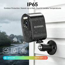 ZHXINSD Wireless Security Camera, Outdoor Battery Security Camera 4MP , 2.4/5G WiFi CCTV Surveillance Camera, PIR AI Motion Detection, Light & Sound Alarm, 2-Way Audio, Real-Time Alerts, TF Card/Cloud Storage, IP65 Waterproof,For Farm/Backyard/Yard Camera - Black - View 7