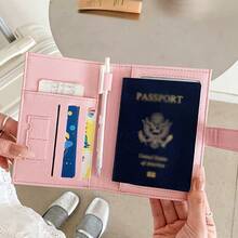 Quilted Heart-Shaped Passport Wallet With Musical Note Charm, Multi-Card Slots Travel Bag For Women - Multicolor - View 4
