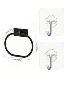 1pc Towel Ring Holder, Suitable For Bathroom, Kitchen, Apartment And Rental Space. Strong Self-Adhesive, No Drilling Wall Mount Installation, 180° Rotation, Easy Installation, Multiple Colors Available. Multi-Functional Bathroom Storage Solution - Multicolor - View 9