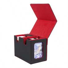 Magic Card Storage Box, Includes 2 Commander Card Display Stands, Can Store Over 310 Cards, Comes With Magic Card Dice Tray; Leather Material, Magnetic Closure Design, Suitable For TCG Trading Card Games, Collectible Card Games, - Multicolor - View 7