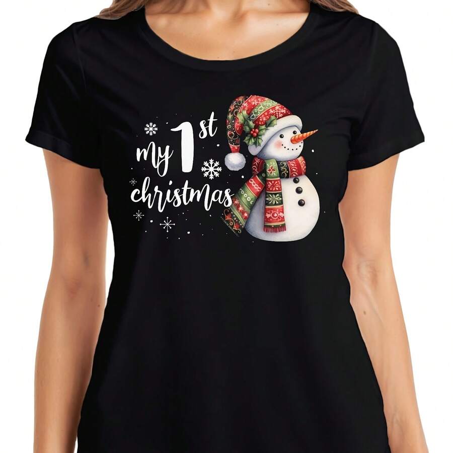 My 1st Christmas First Christmas - Xmas Gift Xmas Ladies T-Shirt- - 款式 - 查看 1