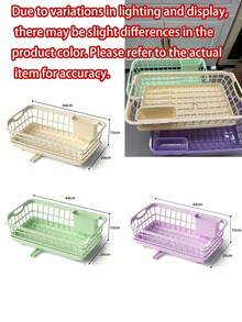 1pc Dish Drainer Rack, Sink Draining Organizer, Bottom Quick Drainage, Can Hold Bowls, Plates, Chopsticks, Kitchen Countertop Dish Drying Rack, Suitable For Home Cooking, Holiday Gatherings, Spring/Summer Daily Home Kitchen Storage - Multicolor - View 9