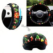 1pc Christmas Style Car Steering Wheel Cover, All-Season Universal Steering Wheel Protector - A - View 6