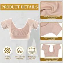 1pc Breathable Underarm Sweat-Absorbing Vest, Washable Anti-Sweat Pad For Women And Girls - Color - View 2