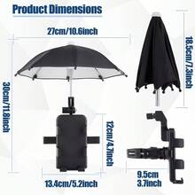 1PC Bicycle Phone Holder With Adjustable Shock-Absorbing Handlebar Clamp And Small Umbrella, Suitable For Bicycles, Motorcycles And Electric Scooters - Black - View 6