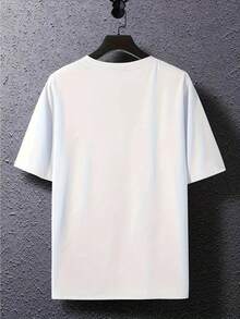 Men's Columbus Graphic Print T-Shirt With Vintage Ship Design, Machine Washable Summer Casual Top - 白色 - 查看 2