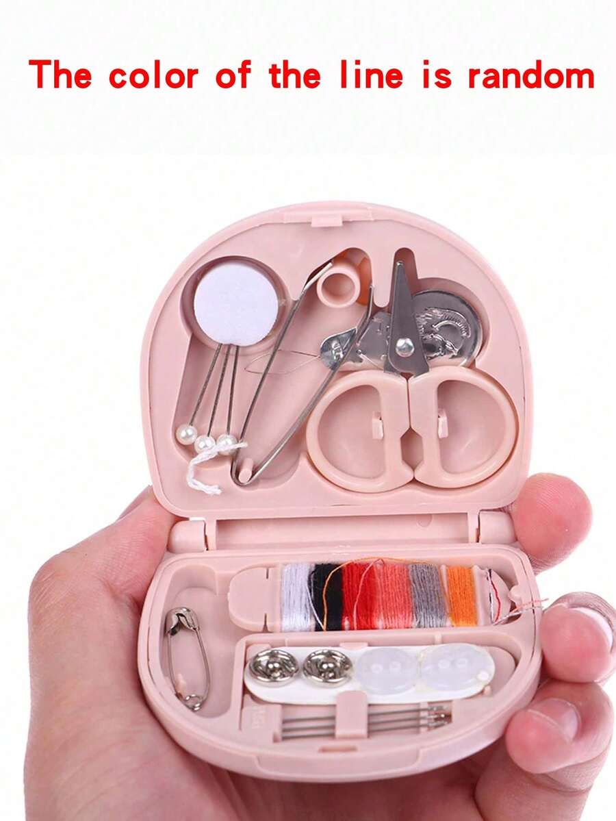 Perlengkapan Jahit Mini Portabel Warna Pink 1 Set - Beraneka warna - View 1