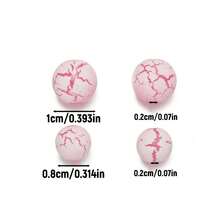 50pcs 16mm Random Color Acrylic Cracked Frost Beads, For Jewelry Making Bracelet Necklace Materials - Multicolor - View 3