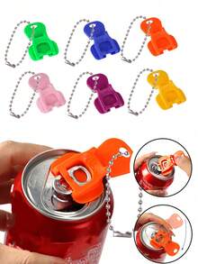 Vigour Summer Diamond Decor Manual Easy-Open Can Opener, With Keychain, Bottle Cap Opener, Beverage Can Opener, Comfortable Durable Plastic Kitchen Tool, Easy To Open, Portable, Suitable For Soda, Beer And Beverage Can Tops, Leak-Proof Cap Removal, Valentine's Day Gift - Multicolor - View 16