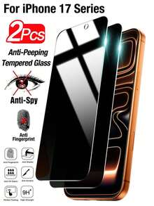 Yezodawee 2片防刮防窺鋼化玻璃螢幕保護貼，適用於 iPhone 17 16 15 14 13 12 11 Pro XR X XS Plus，全螢幕覆蓋，抗指紋，適合週年慶與春節禮物 - 黑色 - 查看 42