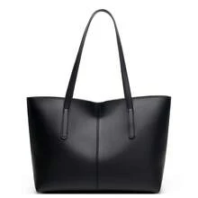 Women's Tote Bag, New Minimalist Business Style Large Capacity Shoulder Tote Bag, Suitable For Commuting, Office And Business Travel - Black - View 2