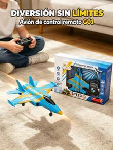 Avión de combate de control remoto de 2 canales para niños, juguete de avión RC, 2 colores surtidos, pilas no incluidas, regalo ideal para niño - Multicolor - Ver 4