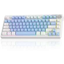 Keyboard Gaming Membran MageGee TS75 RGB 75%, Keyboard Mekanik Berkabel Senyap untuk Mengetik, Desain Tombol, Cocok untuk PC/Laptop/Win/MacOS/Home/Kunci Hadiah Keyboard Mini Kompak [Hitam Abu-abu] - View 2