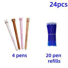 34pcs Erasable Neutral Pen Set, Includes 4 Random Pens + 30 Refills (Blue/Black Ink), Pen Body With Built-In Eraser, Suitable For, First Day Of School - Multicolor - View 14