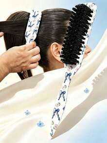 4/1 buah Sisir Belakang Halus Tanpa Aroma, Desain Pita, Sikat Rambut/Sikat Jenggot Unisex, Aksesori Rambut, Cocok Untuk Membuat Ekor Kuda Halus, Sanggul, Menghaluskan Rambut Kusut, Mengontrol Garis Rambut, Menyisir ke Belakang untuk Penataan Rambut Bervolume, Kepala Sisir Bergigi Lebar Untuk Memudahkan Pembagian dan Pemisahan Rambut - Busur - View 8