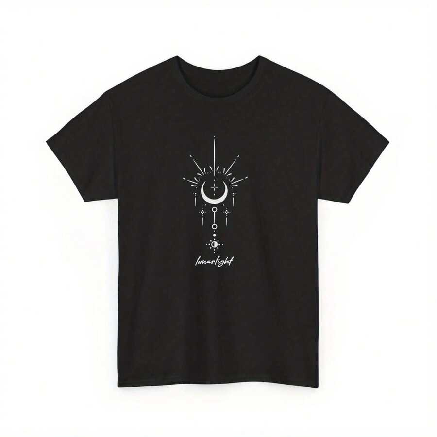 Lunar Light Unisex Graphic T-Shirt, Minimalist Clothing, Moonlight Shirt - 款式 - 查看 1