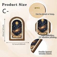 1/3件裝復古太陽月亮星星拱形木製壁掛，波希米亞風，適用於臥室、客廳、冥想空間、玄關，居家裝飾與節日裝飾 - 木質擺飾 - 查看 14