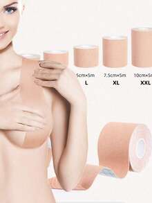 1 Roll Transparent Elastic Breast Tape, Concealing Patch, Breast Lift Tape And Chest Binder, Waterproof And Sweat-Resistant. Summer Essential, Seamless Fit Sports Wrap Style, Suitable For Adult Parties, Gifts, Gifts For Women - Multicolor - View 1