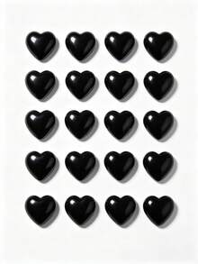 Heart-Shaped Obsidian 20 Carved Palm Stone - Polished Love Shaped Gemstone - Trouble Stone - Suitable For Gift, Home, Decoration - Black Heart 20pcs - View 8
