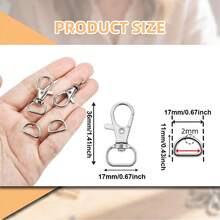 54pcs D-Ring Swivel Snap Hooks, Suitable For Keychains, Wallets, Lanyards, Dog Collars, Bags, DIY Crafts Accessories (3 Colors Available) - Little D Buckle D Ring - View 3