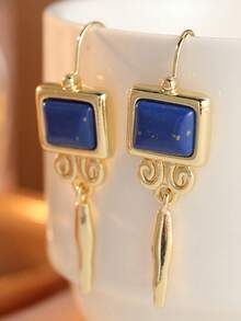 Gmzalx Artistic Vintage Earrings, Women's Dating Style Matching Pair, Gentle Atmosphere, Daily Accessory, Versatile Fashion Accessory - Gold - View 3