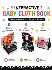Mainan Buku Kain Gaya Kalender untuk Bayi Baru Lahir, Pola Kontras Tinggi Hitam Putih Merah, Dengan Cermin Datar dan Cermin Tertawa Lucu, Kertas Berkerut Terintegrasi, Halaman yang Dapat Dibuka, Desain Berdiri, Dapat Dicuci, Portabel untuk Mobil dan Perjalanan, Mainan Edukasi Kognitif Sensorik Dini untuk Bayi, Hadiah Halloween Natal, Hadiah untuk Bayi Baru Lahir - MultiWarna - View 1