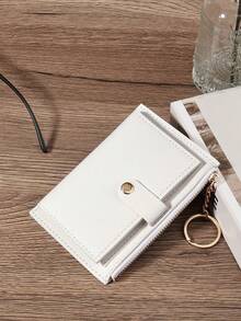 2/1pc (Without Zipper Pull) Fashionable Foldable Zipper Short Women's Mini Wallet, Multi-Card Slots, Letter Print Design - Multicolor - View 3