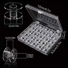 25pcs Transparent Plastic Sewing Machine Spool Set, Includes 1 Transparent Storage Box, Used For Storing Handmade And Sewing Materials, As Well As Storing And Transporting Artworks, Suitable For Sewing And Embroidery, Handmade Accessories Spool Rack, Sewing Accessories - Multiple Styles - View 5